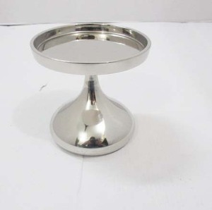 Portavelas redondo de aluminio Portavelas de metal pequeño plateado para decoración de hotel o boda en casa - Product Image 1