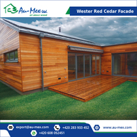 Solid Wood Boards 17.5x137mm Western Red Cedar Cladding Modern Exterior Smooth Surface for Certified