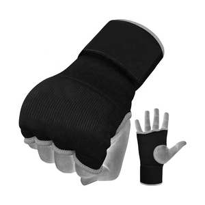 Bandages de boxe et gants intérieurs de boxe en gel, bleus avec bordure blanche - Product Image 5