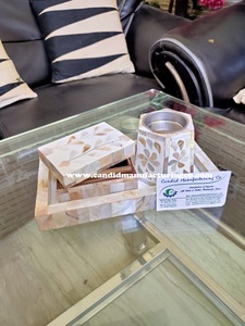 Mother of Pearl Inlay Religious Incense Burner Mubkhar Box Tray Set with <b>Lavender</b> & Bergamot Scent 100% Handmade Home Decor <b>Gift</b> - Product Image 5