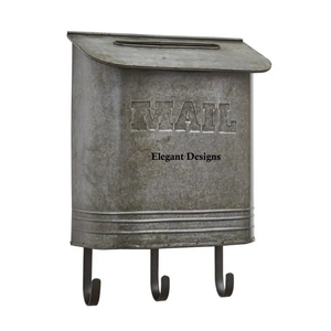 Boîte à courrier décorative galvanisée murale, boîte à courrier de forme carrée faite à la main, boîte à courrier classique de styliste fantaisie meilleure boîte à courrier - Product Image 6