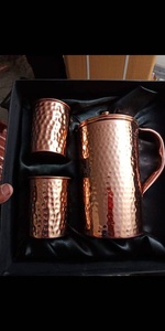 Premium Luxury 1L Jarra de agua de cobre Juego de regalo de Navidad para cocina Gimnasio Yoga-Tazas al por mayor para fiesta Buena salud - Product Image 6