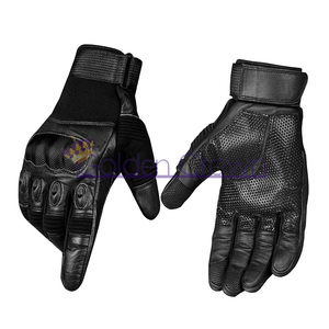 Gants de moto pour hommes Gants de protection en cuir véritable Gants de sécurité pour l'extérieur - Product Image 1