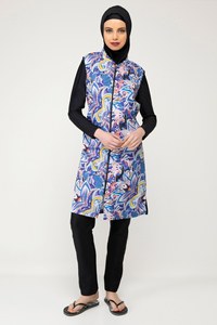 Conjunto completo de 5 piezas de traje de baño musulmán, ropa de baño islámica, vestidos turcos, Túnica Abaya modesta, Hijab modesto - Product Image 2