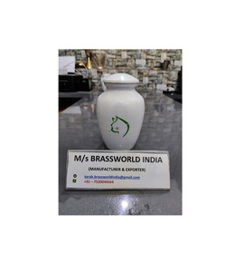 อุปกรณ์งานศพทำจากอลูมิเนียมสำหรับเผาหน้าแมวสีเขียวภาพวาดด้วยมือ - Product Image 1