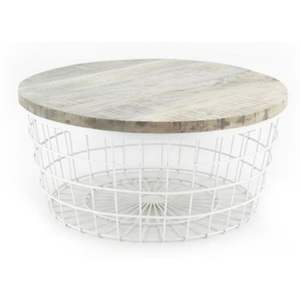 Table basse industrielle et vintage en bois de manguier massif et en métal pour la maison Design antique pour un usage général dans le salon - Product Image 1