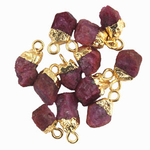 Conector de pepita de Esmeralda delicada Natural, galvanoplastia de oro, colgante hecho a mano de una sola fianza, Conector de encanto, borde dorado, dijes DIY - Product Image 5