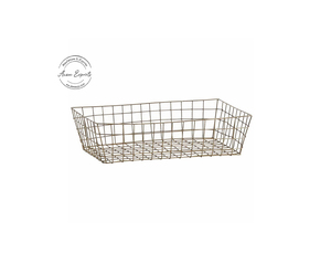 Cesta de frutas Rectangular larga de diseño personalizado, acabado rústico contemporáneo, alambre de hierro ecológico para cocina HECHO DE Metal - Product Image 1