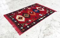 Tapis Kilim Anatolien Traditionnel Oriental en Coton à Motifs Floraux pour Bureau, Cuisine, Salle à Manger et Chambre d'Enfants