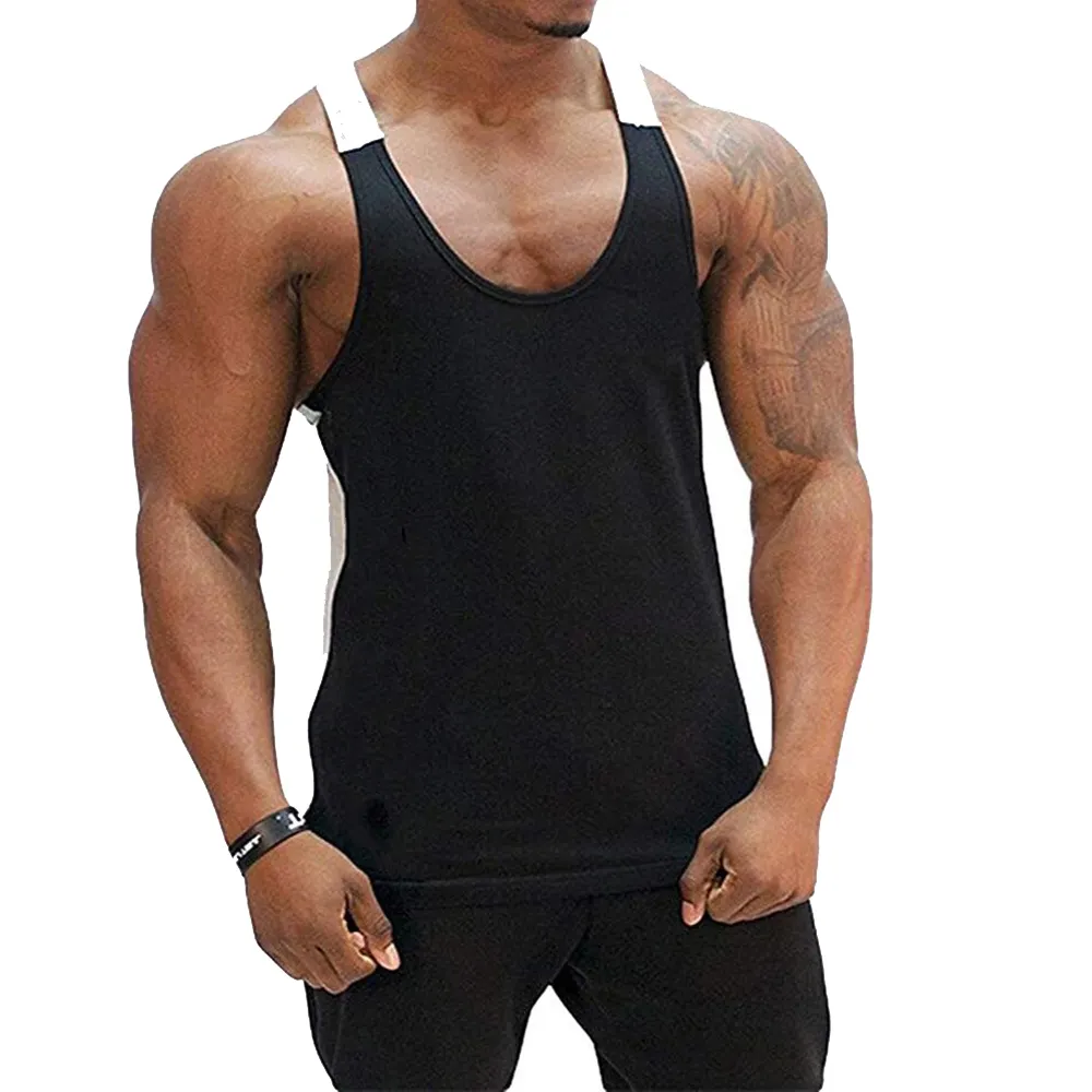 Fitness sportswear mens muscle fit gym tank tops wholesale print letter workout men top gym vests