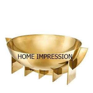 Bol de luxe en métal plaqué or très résistant avec support de designer unique Bol de qualité supérieure du fabricant indien - Product Image 1
