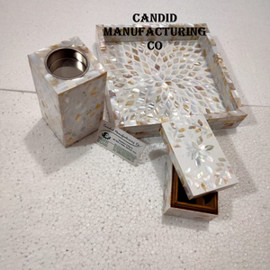 Madre perla incrustaciones Mubkhar caja bandeja conjunto especial Eid regalos madera Bakhoor quemador Madkhan bandeja para servir lavanda océano cilantro - Product Image 1