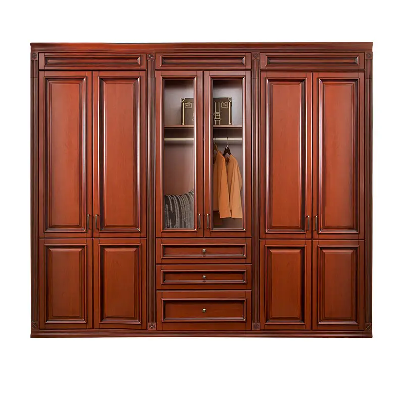 OPPEIN lemari penyimpanan pintu MDF lemari PVC pas kamar tidur transisional Modern untuk furnitur rumah