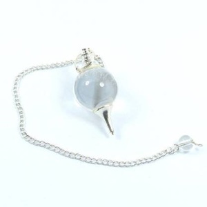 Péndulo de bola de cuarzo transparente Natural, Péndulo de piedras preciosas para curación, Reiki, venta al por mayor - Product Image 4