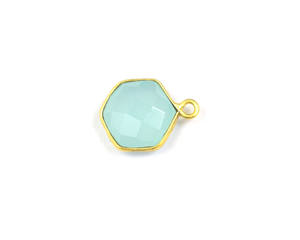 Conector hexagonal bohemio hecho a mano, bisel chapado en oro Vintage con componentes de joyería de declaración de varias piedras - Product Image 2