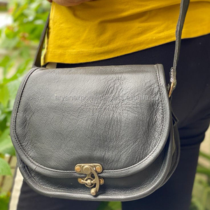 Real Black Leather Bags Handmade Handbag Shoulder Sing Bag - Product Image 6