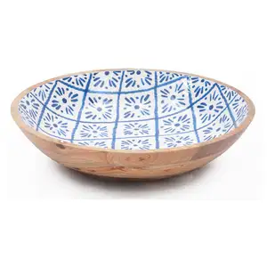 Luxury Tableware Dinnerware Walnut and Dessert Server Wooden Tableware Bowl New Product Supplier Popcorn Enamel Finished Bowl