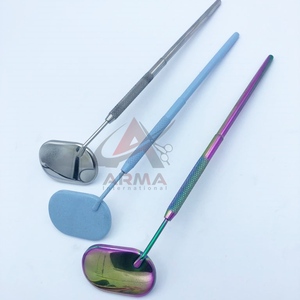 Miroir cosmétique durable en acier inoxydable forme d'oeuf poche d'inspection outil d'extension de cils carrés Miroirs noirs Plasma - Product Image 4