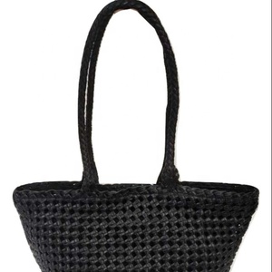 Sac à main fourre-tout tissé en cuir véritable pour femme avec fermeture ouverte en forme de fourre-tout avec logo personnalisé - Product Image 1