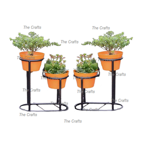 Juego de dos estantes para macetas de hierro de la más alta calidad para decoración de jardín, soporte para macetas al aire libre a precios mayoristas - Product Image 4