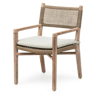 Плетеные и тиковые уличные садовые стулья из ротанга, деревянная Расслабляющая уличная садовая мебель