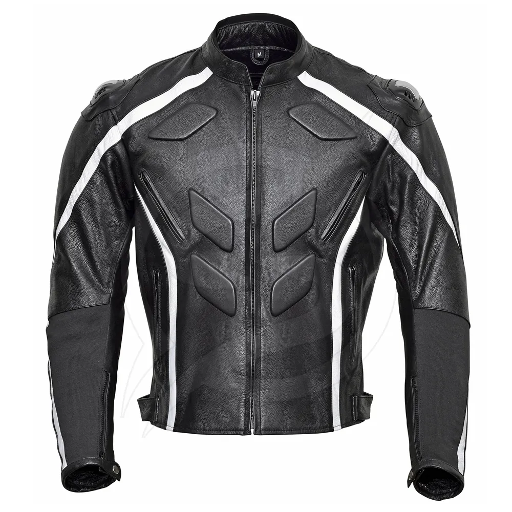 Motorbike Original Cowhide Leather Monster Jacket With CE Approved Protections