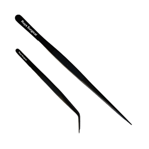 Lot de 4 pincettes de Chef en acier inoxydable, pièces, accessoires de cuisine, d'affûtage, à pointe droite, de couleur noire, CE ISO - Product Image 5