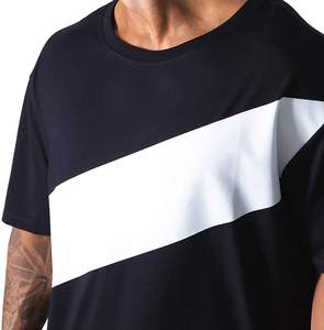 Vente en gros T-shirt en fibre de coton/bambou de qualité personnalisée pour hommes Matériau en microfibre Épaule tombante lâche Conception surdimensionnée Conception vierge - Product Image 3