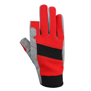 OEM Custom Logo High Quality Leather Sailing <b>Gloves</b> with Half Finger/Fingerless Design Adjustable Wrist Strap Waterproof <b>for</b> Men - Product Image 5