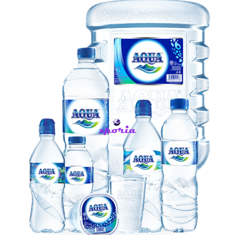 AQUA Mineral Water Plastic Bottle Packaging, Indonesia Origin