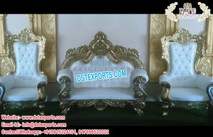 Conjunto de Sofás para Bodas Indias Estilo Bollywood, el Mejor Conjunto de Sofás Chaise para Recepciones de Boda, Sofá/Chaise Tallado a Mano de Última Moda, Australia - Product Image 4