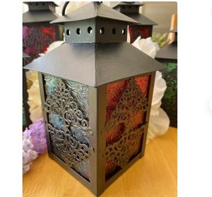 โคมไฟโลหะขนาดเล็กดีไซน์โบราณพร้อมโคมไฟฟ้าผ่าสำหรับตกแต่งบ้านในร่มและกลางแจ้ง - Product Image 3