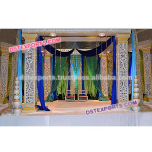 Ensemble de manchettes carrées de mariage indien, en Fiber sculpté pour mariage, décoration de la dernière mode - Product Image 1