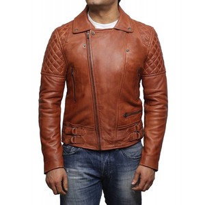 Chaqueta de cuero con cremallera para hombre, estilo motero, invierno, 2021 - Product Image 4