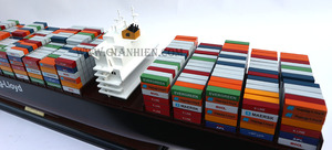 HAPAGG LLOYDD Acacia Wood Container Ship Handmade <b>Novelty</b> <b>Gift</b> Crafted TK0069P - Product Image 3