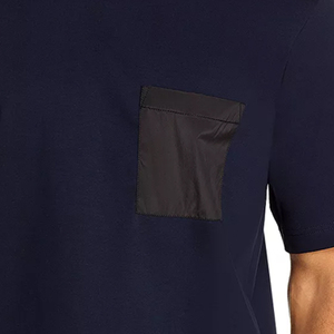 Camiseta de algodón puro informal de nuevo estilo, color azul marino, hecha a medida por OEM, para hombre, según el deseo y las necesidades del cliente. - Product Image 6