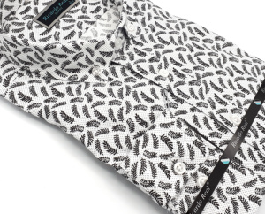 เสื้อพิมพ์ลายดอกไม้ผ้าป๊อปลินลำลองสำหรับผู้ชาย, เสื้อคอตตอนแบบเปิดลงระบายอากาศได้อย่างรวดเร็วโลโก้ที่กำหนดเองสำหรับฤดูหนาวผ้าสักหลาดชิ้นเดียว - Product Image 2