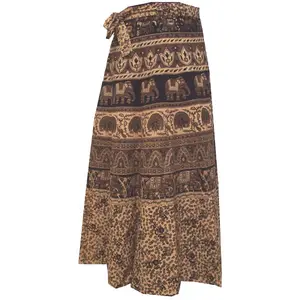 Hot selling bohemian Indian hand block printed cotton long skirt women multi color cotton long skirt