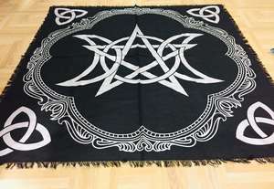 Altar <b>Cloth</b> Triple Moon Pentagram Wiccan Pagan Wheel Alter Tarot Spread Wall Hanging Use Handmade Cotton By Indian Consigners - Product Image 4