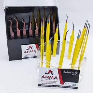 Pinzas de volumen de 90 grados amarillo degradado con blanco Pinzas de extensión de pestañas sostenibles Agarre fuerte Pinzas de pestañas probadas a mano - Product Image 6