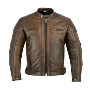 Giacca da donna personalizzata da uomo in pelle da moto Touring moto Cafe Biker con armatura CE originale