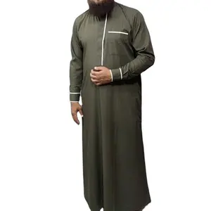 Túnicas largas simples de moda para hombres, Jubba, Arabia Saudita, musulmanes, hermanos islámicos, Abaya, 100% algodón, jubbah/dffah