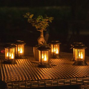 Modern Metal Lantern <b>Featuring</b> Woven Rope Handle Perfect For Stylish Home And <b>Garden</b> Ambiance - Product Image 4