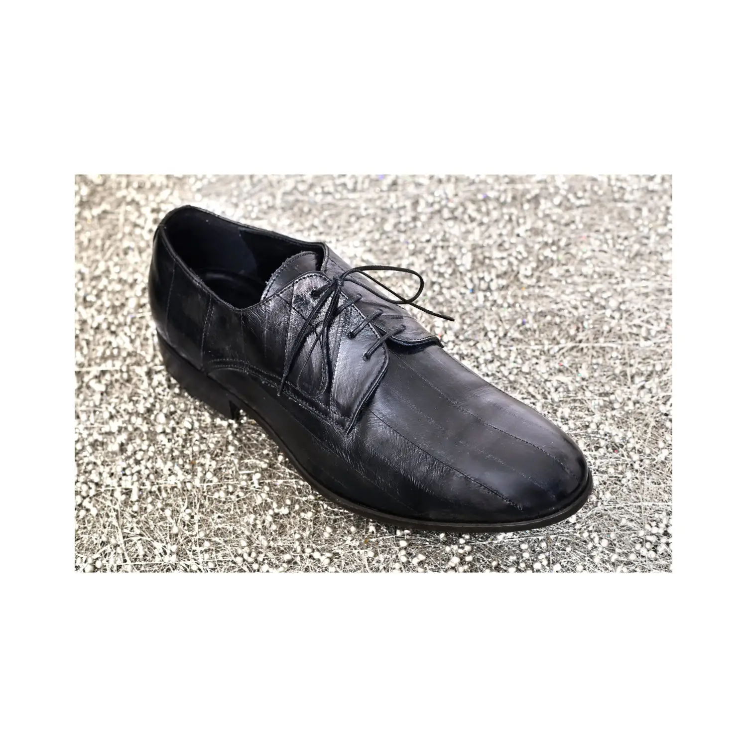 Premium Quality Men Shoes Leather - Luxury Shoes Derby Laced in Eel Leather - Men's Casual Shoes