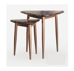 Table basse en métal avec plateau en marbre - Product Image 1