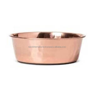 Cuenco alimentador de cobre antiguo para perros, martillado - Product Image 6