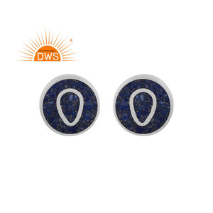 Boucles d'oreilles en argent sterling 925 avec pierre précieuse naturelle lapis-lazuli, bijoux pour femmes, cadeau pour elle, bijoux indiens faits à la main - Product Image 1