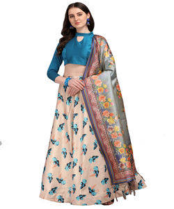 Atractivo trabajo de impresión digital de seda Georgette lehenga choli con trabajo de encaje dupatta ropa de fiesta precio al por mayor Ropa Étnica - Product Image 5