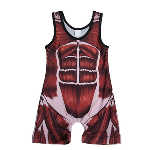 Wrestling Singlet Muscle Anatomy Print Male Model Performance Bodysuit <b>Compression</b> Suit Athleisure Gym Wear Fitness One Piece - Product Image 2
