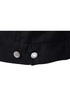 Veste en jean noir pour hommes/veste mode Jean/vestes en jean coton pour hommes avec col rabattu veste en jean noir uni - Product Image 4